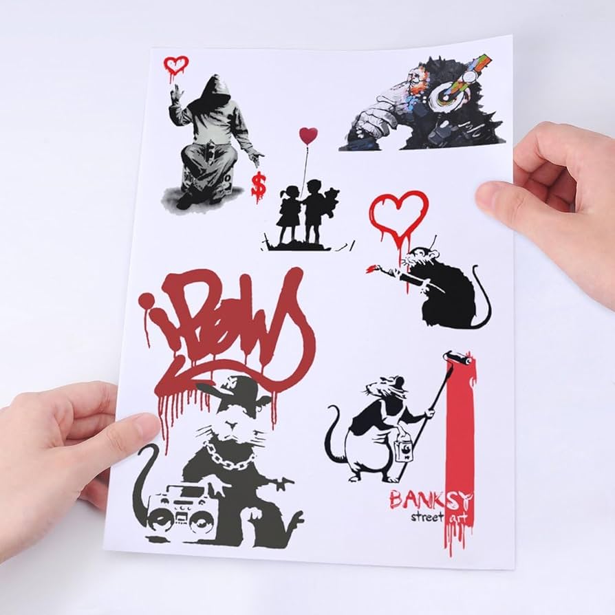 即決　本物　Banksy KEEP LEFT バンクシー　大判ステッカー　激レア 即決 本物 Banksy KEEP LEFT バンクシー 大判ステッカー 激レア