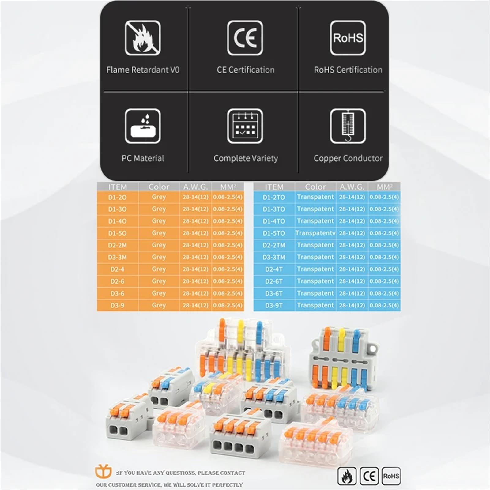 3 4 5 6 Pin 1 Ingresso connettori a Cavo rapido con Uscita Multipla Sdoppiatore Cavo Compatto Morsettiera a Leva elettrica a Pressione 213 214 215(30PCS D1-2345O)