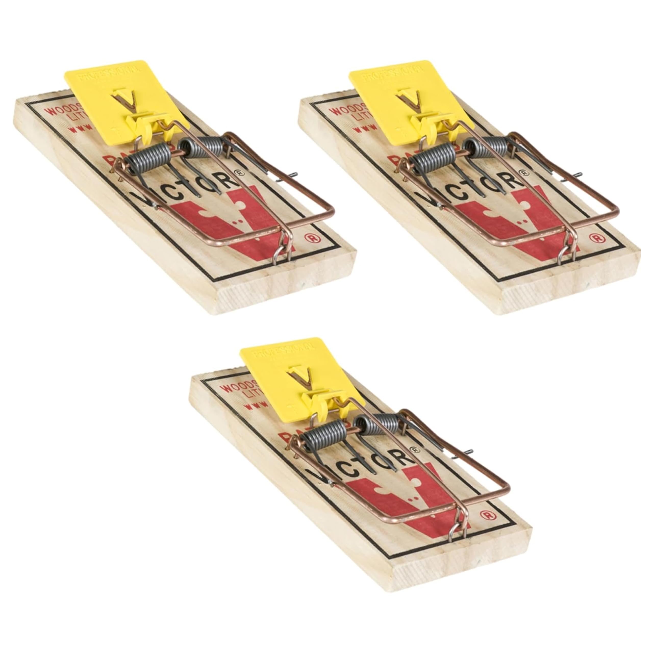 Victor M201 Snap Pack of 4 - Large Rat Traps - Original Wooden Victor Snaps, World's No.1, Trusted for Over 115 Years, Quick & Effective Results