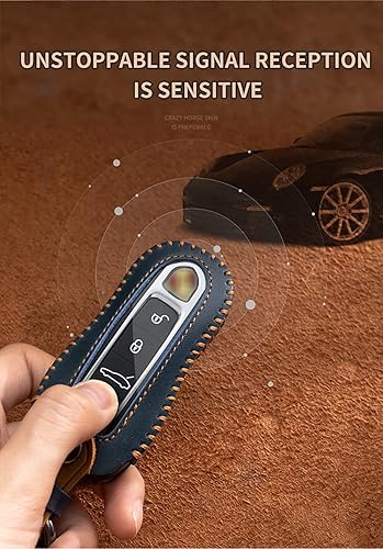 Miniatura 5 de HIBEYO Funda para llavero Porsche Panamera Carman Macann Bobst Cayenne 911 970 981 991 996 92A Smart Remote Auto Key Shell Holder de cuero con