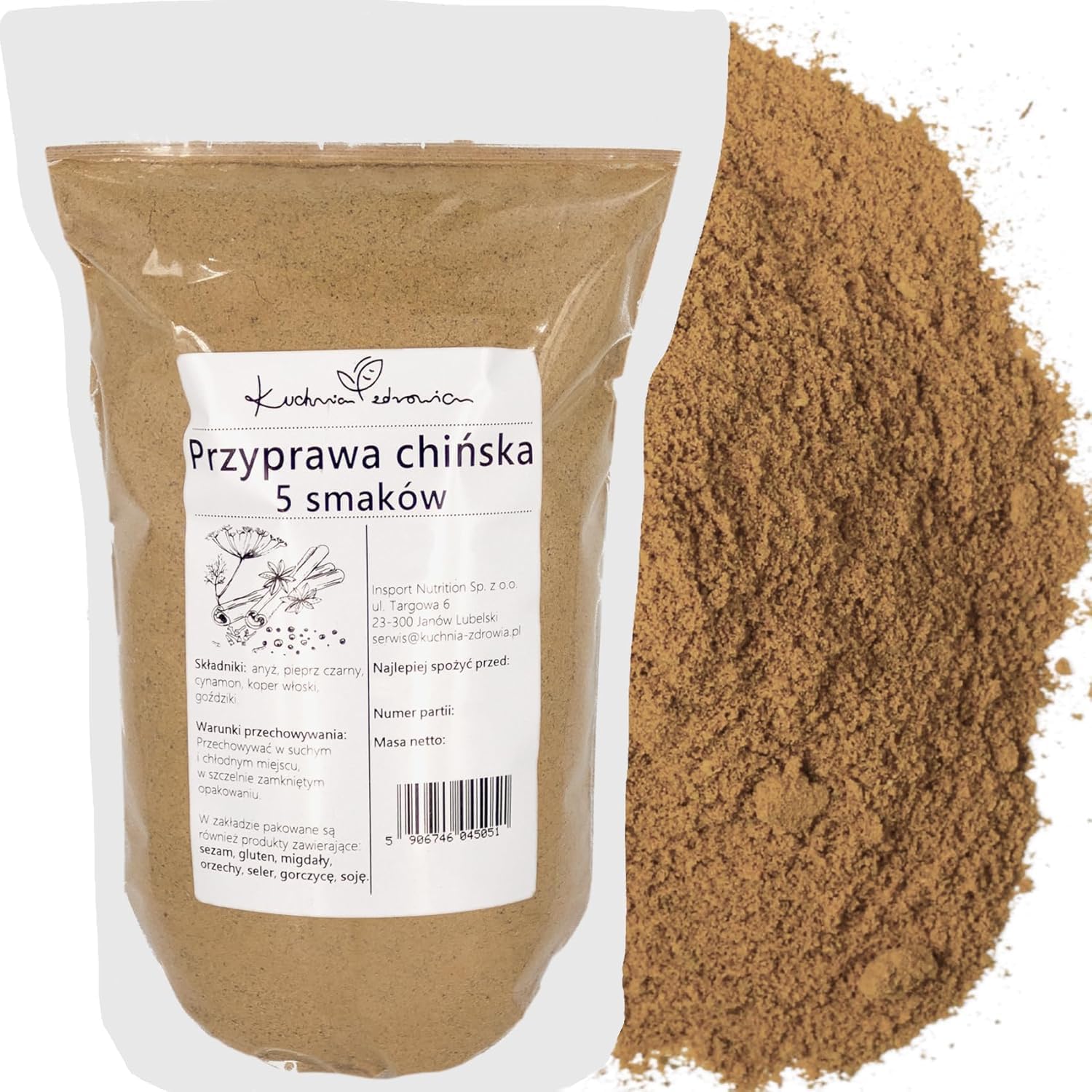 Condimento Cinese 5 Spezie 1 kg | Miscela Aromatica Orientale per Piatti Asiatici, Wok, Riso, Zuppe, Verdure, Carne, Tocco Esotico in Cucina | KUCHNIA ZDROWIA
