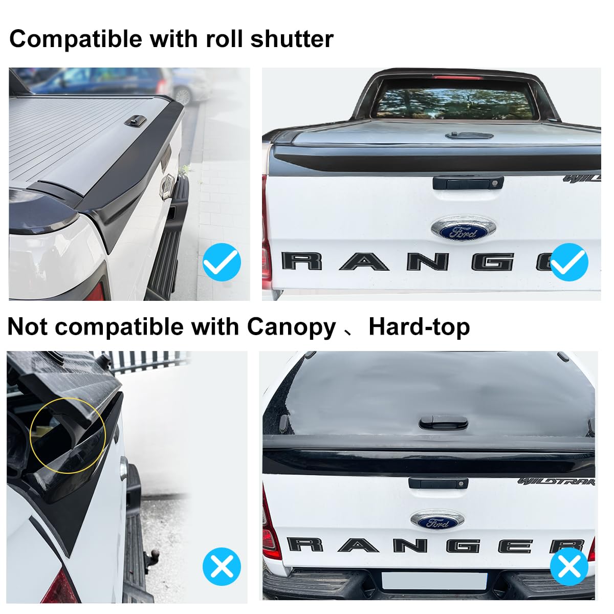 Protezione per paraurti posteriore per Ford Ranger 2012-2022, T6 T7 T8 XL XLT Wildtrak Raptor Tremor Limited Platinum