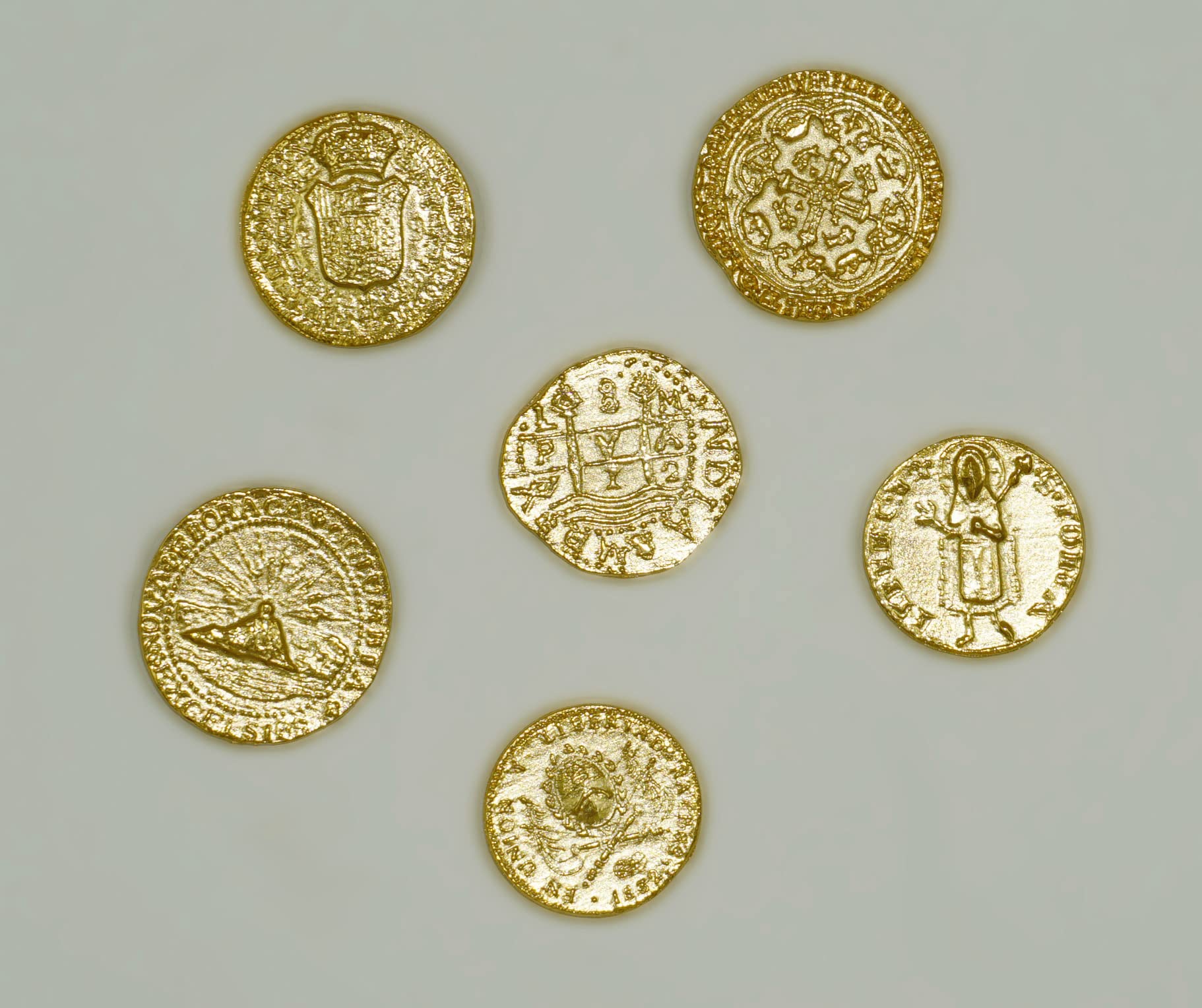 lazzaro italy Monete Pirati Metallo Placcato Oro. Idea Regalo 6 differenti Monete - Riproduzione fatta a mano