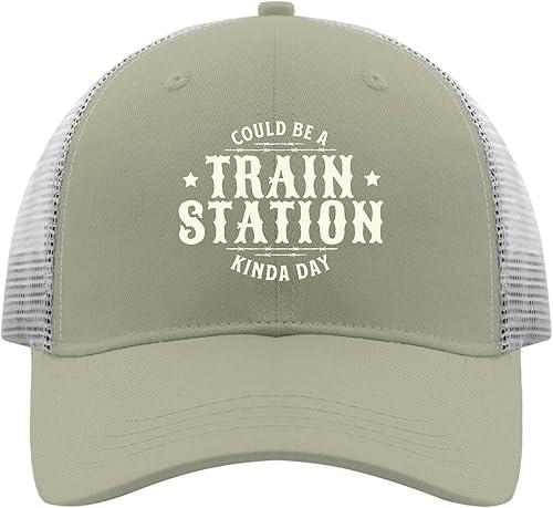 Hats Could be a Train Station Kinda Day Baseball Cap, Vintage Caps for Men