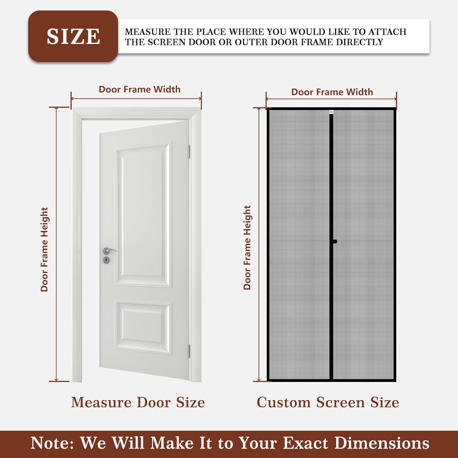 Yotache Custom Magnetic Screen Door, Upgraded Polyester Mesh Double Door Screen Curtain for Balcony, French, Sliding Glass Door