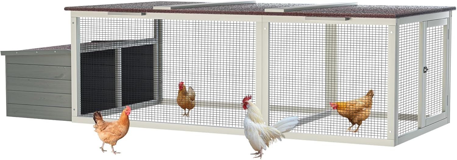 85" Large Wooden Chicken Coop for 2-4 Chickens, Weatherproof Hen House with Nesting Box, Run, Walk-in Poultry Cage with Locks, Outdoor Chicken Duck Coop Rabbit Hutch for Backyard Farm