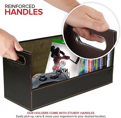 Vista 4 de Stock Your Home DVD Storage Box, Movie Shelf Organizer for Blu-Ray, Video Game Cases, CDs, VHS Tape Display Stand, Disc Holder Can Store Up to 28