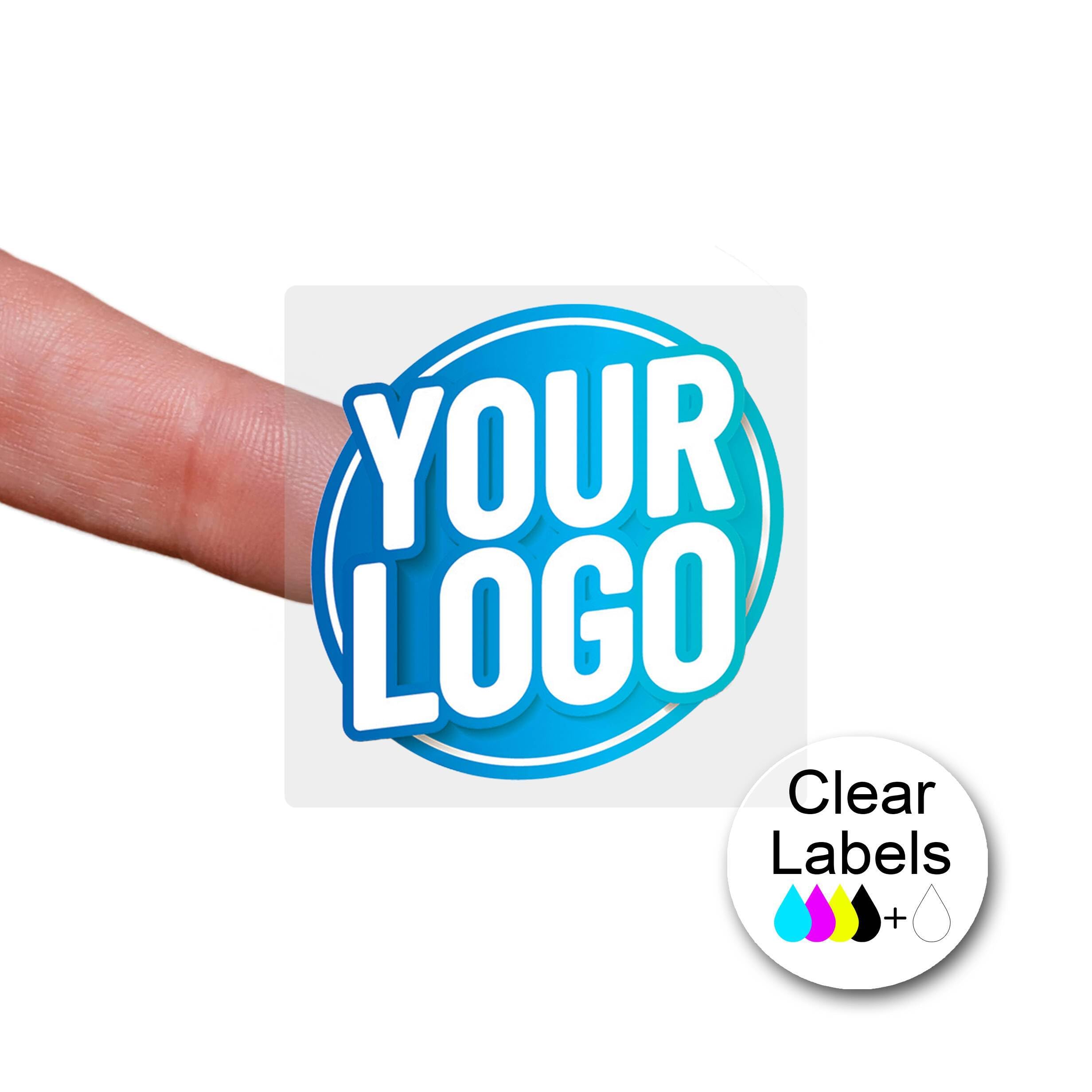 Personalised 60mm Transparent Square Stickers - Custom Business Logo Labels - Square Label Stickers for Company Branding - Packaging - Thank You Seals (Transparent Gloss, 12 Labels (1 Sheet)) — image 1
