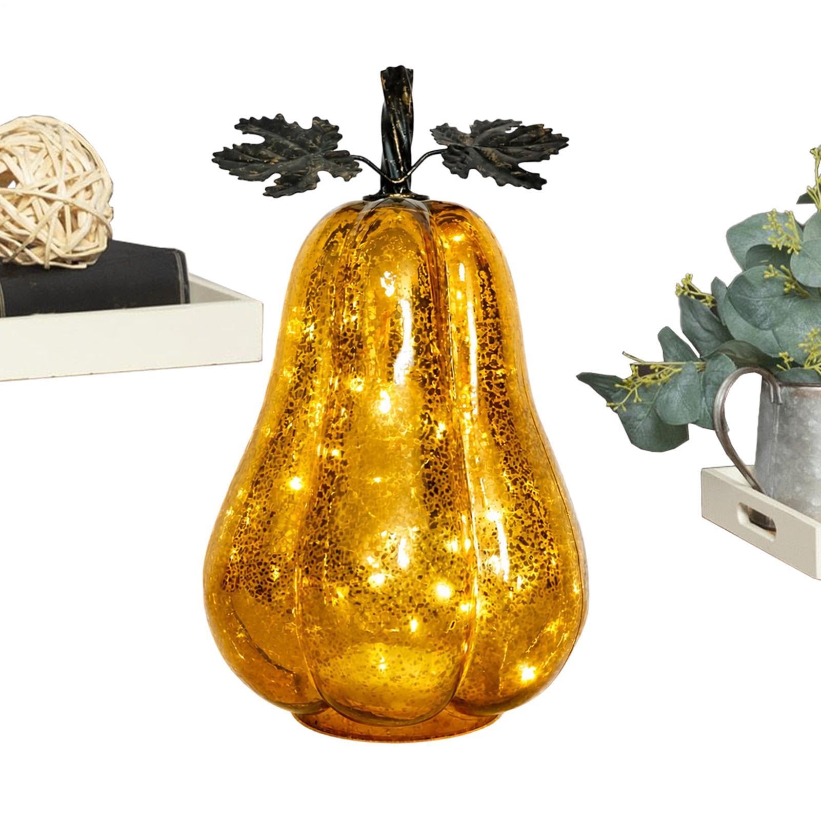 Szklane Dynie z Lampkami Halloween Lampa Dekoracyjna