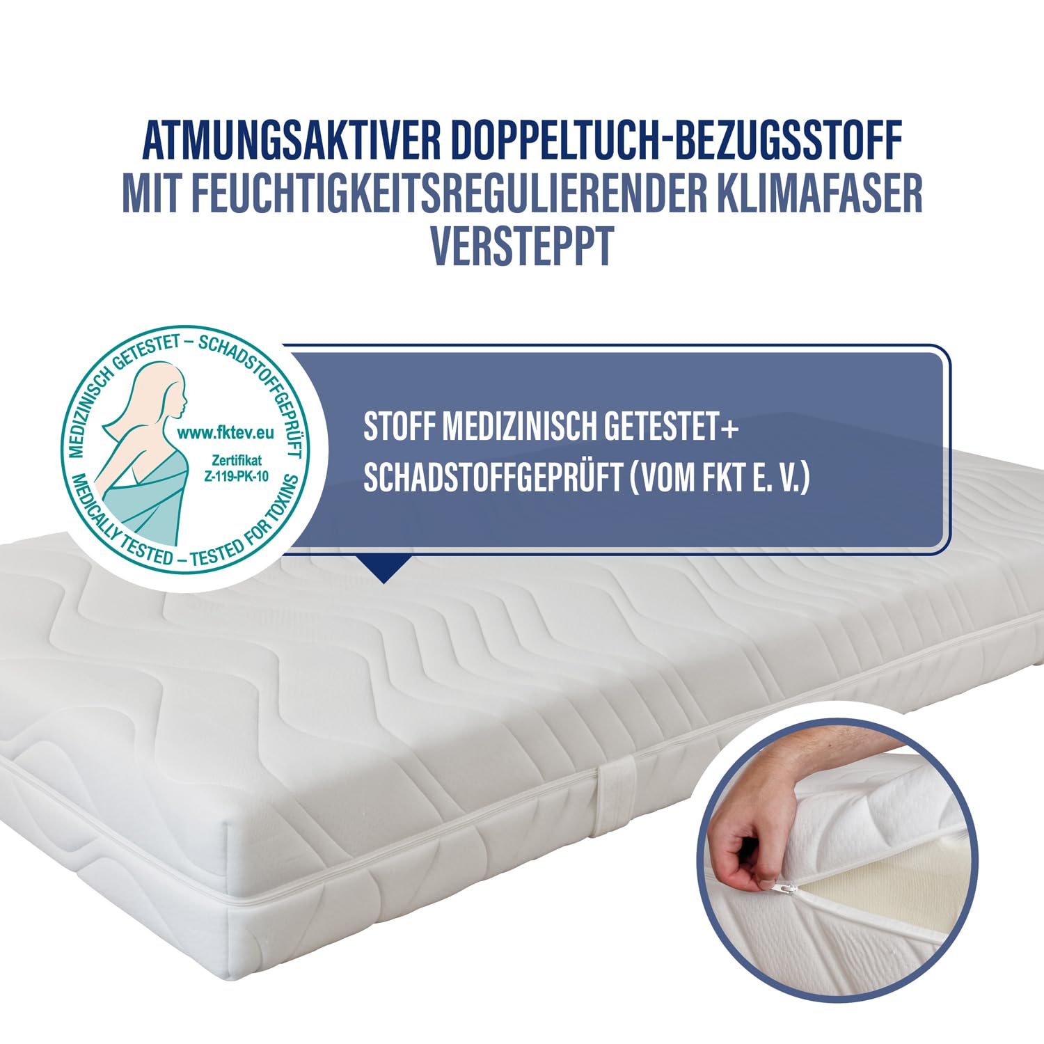 BeCo Matratze 90x200 cm Maxima Plus Taschenfederkernmatratze H5, Stiftung Warentest “GUT” (getestet in 90×200 cm H3, 10/2023), bis 180 kg belastbar