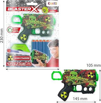 CRAZE BLASTER-X Foam Gun: 16cm Kids Foam Blaster Toy, 6 Darts, 10m Range, Foam Dart Gun, Kids Foam Gun Toy, Party Games, Nano