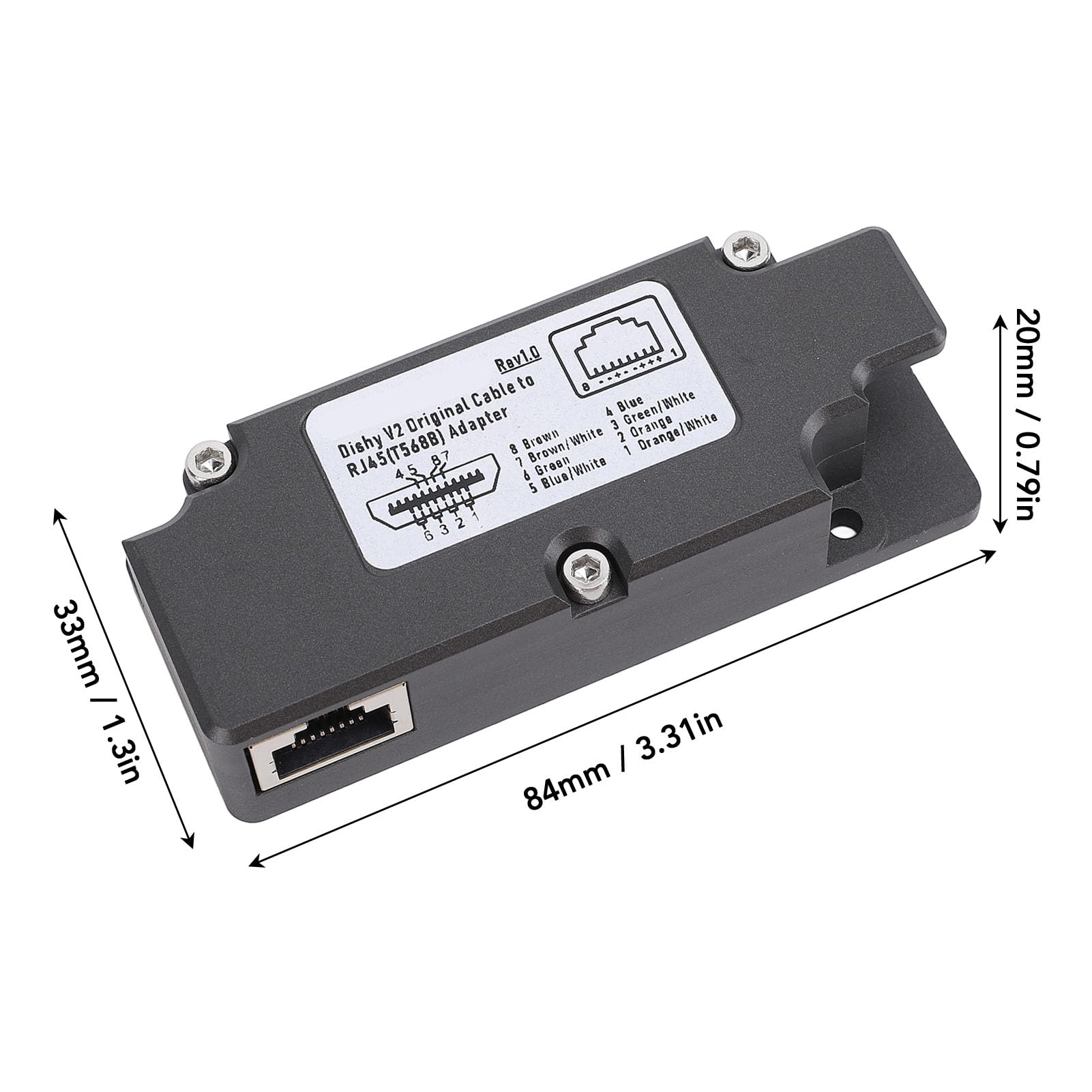 Satellite Ethernet Adapter Aluminum Alloy Rectangle Dish Satellite Internet V2 Stable Network Connection Ethernet Adapter for GEN2 Dishy V2 to RJ45
