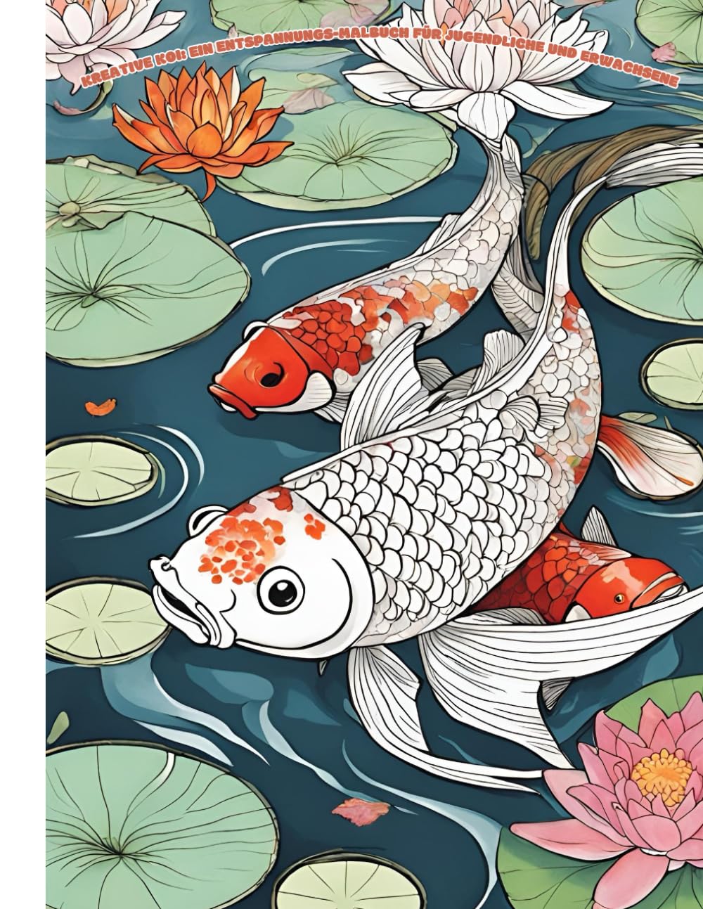 Kreative Koi: Ein Entspannungs-Malbuch für Jugendliche und Erwachsene: 50 beruhigende Designs mit majestätischen Koi-Fischen
