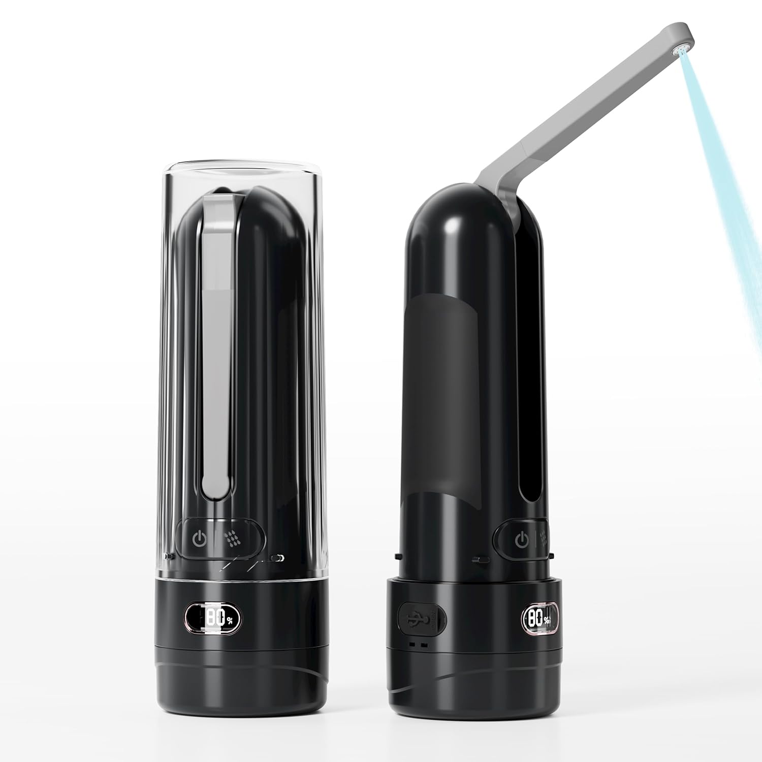 Portable Baby Bidet & Cloth Diaper Sprayer - Travel Irrigator for Baby Butt Cleaning, Rechargeable Handheld Sprayer, 28mm Bottle Compatible (Black)