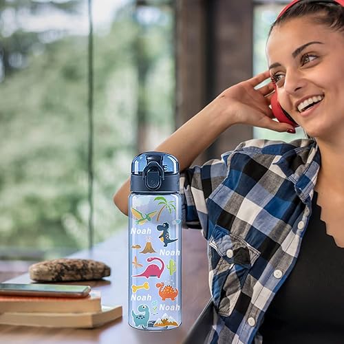 Miniatura 7 de Botellas de agua personalizadas para la escuela botella de agua personalizada con nombre deportivo botella de agua de plástico a prueba de fugas