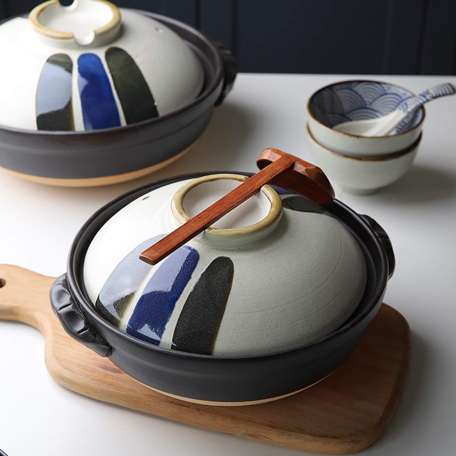 garnek gliniany, Nowoczesne naczynia Premier z pokrywką, artykuły gospodarstwa domowego, ceramiczny garnek wolnowarny, odporny na temperaturę, gliniany do gotowania zupy(2800ml)