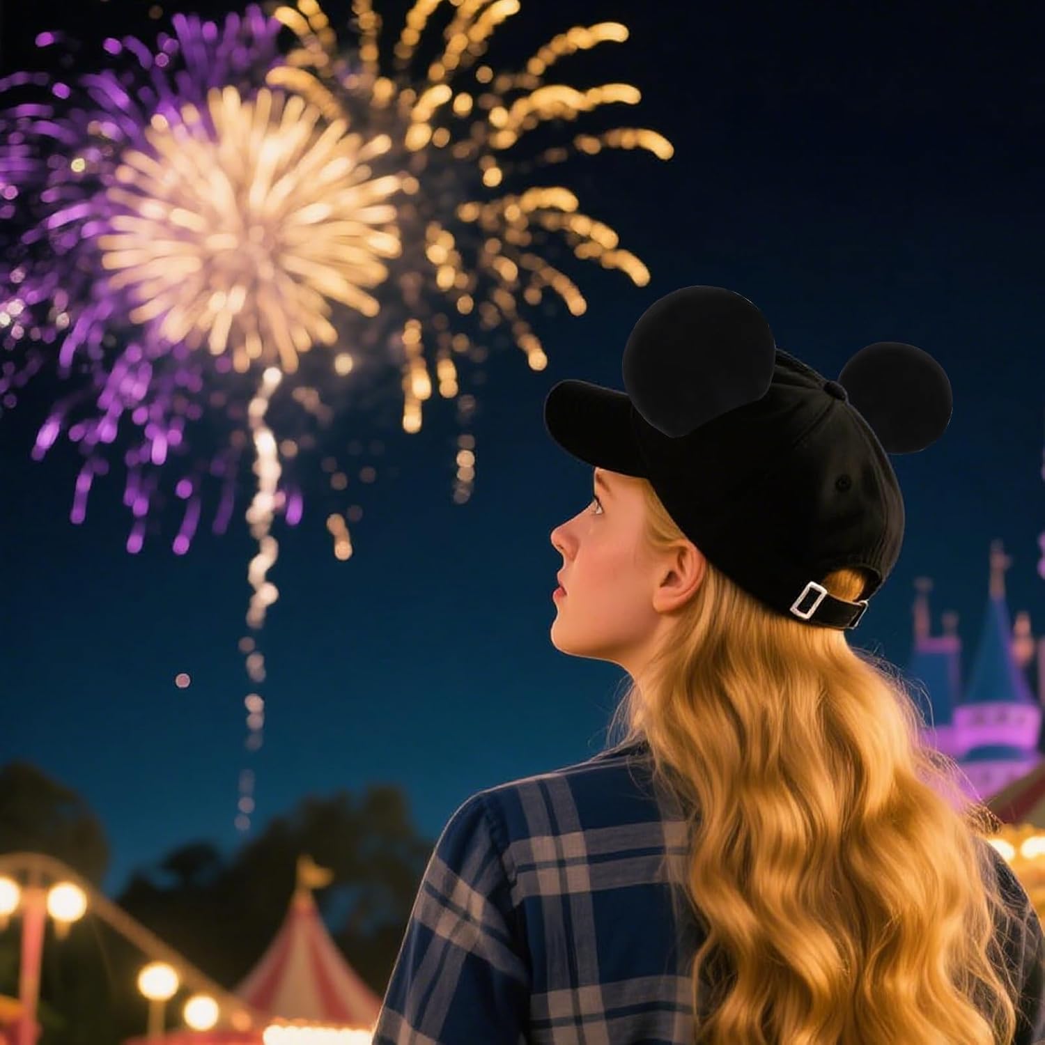 4Pcs Magnetic Mouse Ears for Hats – 3.5" Black Plush Magnetic Ears for Baseball Caps, Trucker Hats, Hoodies – Detachable Hat Accessories for Theme Parks, Halloween, Christmas, Birthday Parties - Image 5