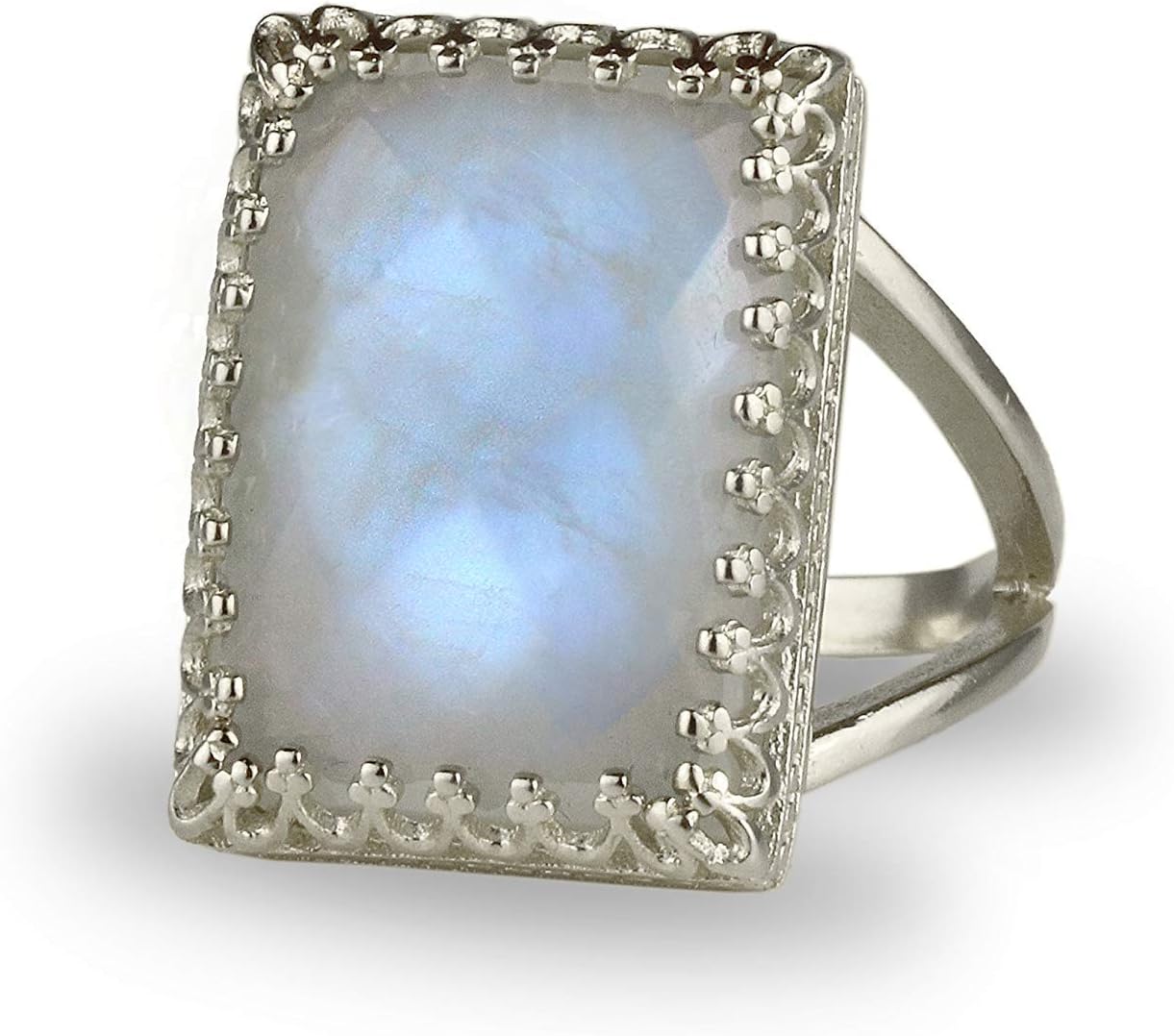 Lovely June Birthstone Ring - Faceted Moonstone in 14K Gold-filled Ring Band - Moonstone Ring for Parties, Casual Wear - Handmade Statement Rings for Women - with Box