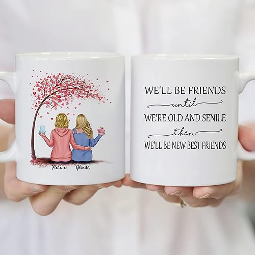 Miniatura 42 de Gossby Taza personalizada para mejor amiga, regalo personalizado para mujeres con diseños, nombres, cumpleaños, regalo de taza de Navidad para 4