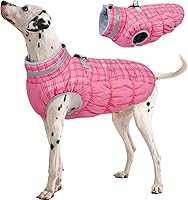 Vista 41 de FUAMEY - Abrigo para perro, tamaño mediano, color rosado, de piel sintética, impermeable, resistente al viento, reflectante, para clima frío