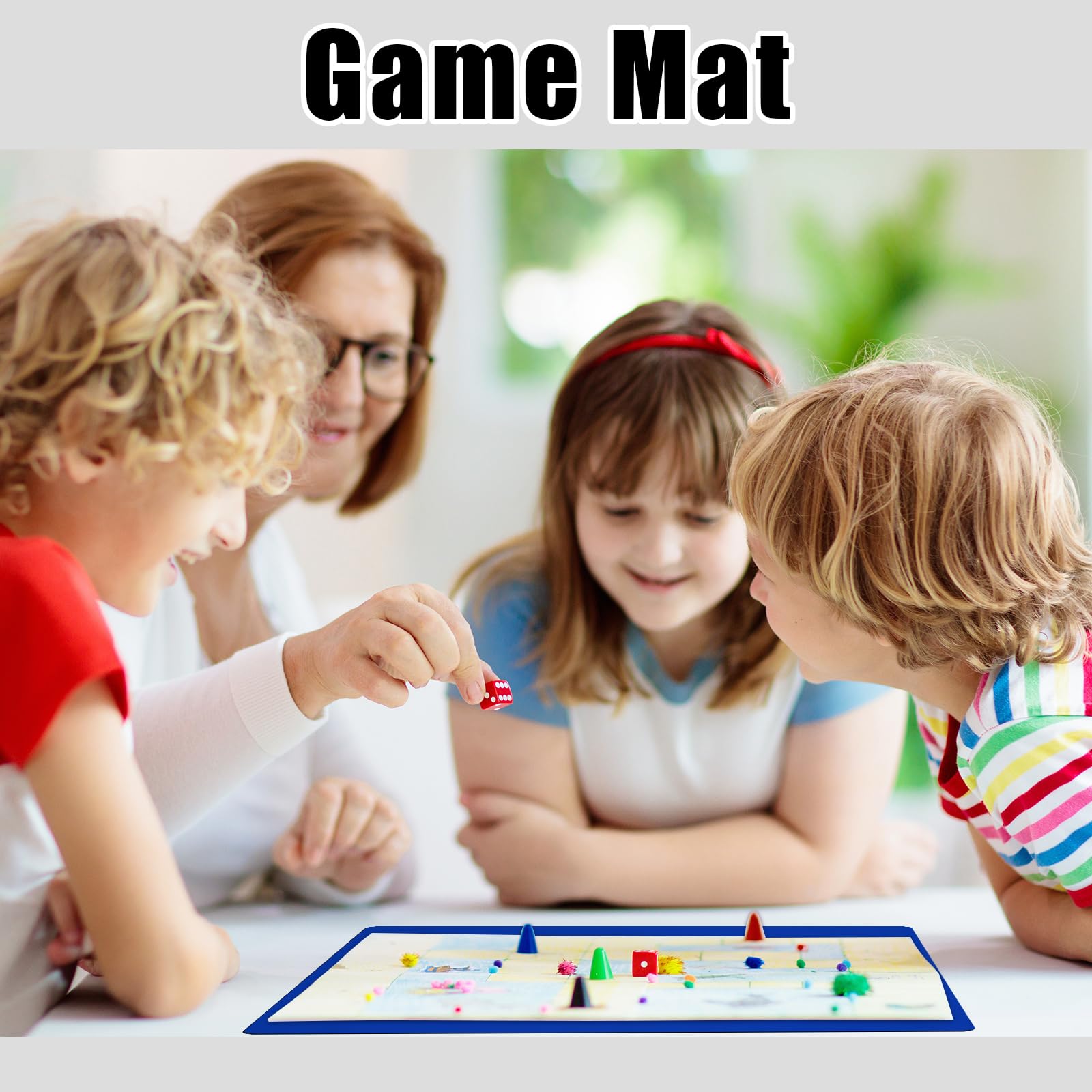 Buryeah Tappetino quadrato per mahjong da tavolo, 101 x 101 cm, in gomma, antiscivolo, grande, per mahjong e giochi da tavolo Mah-Jong, per giocare a poker Paigow per interni ed esterni (blu reale)