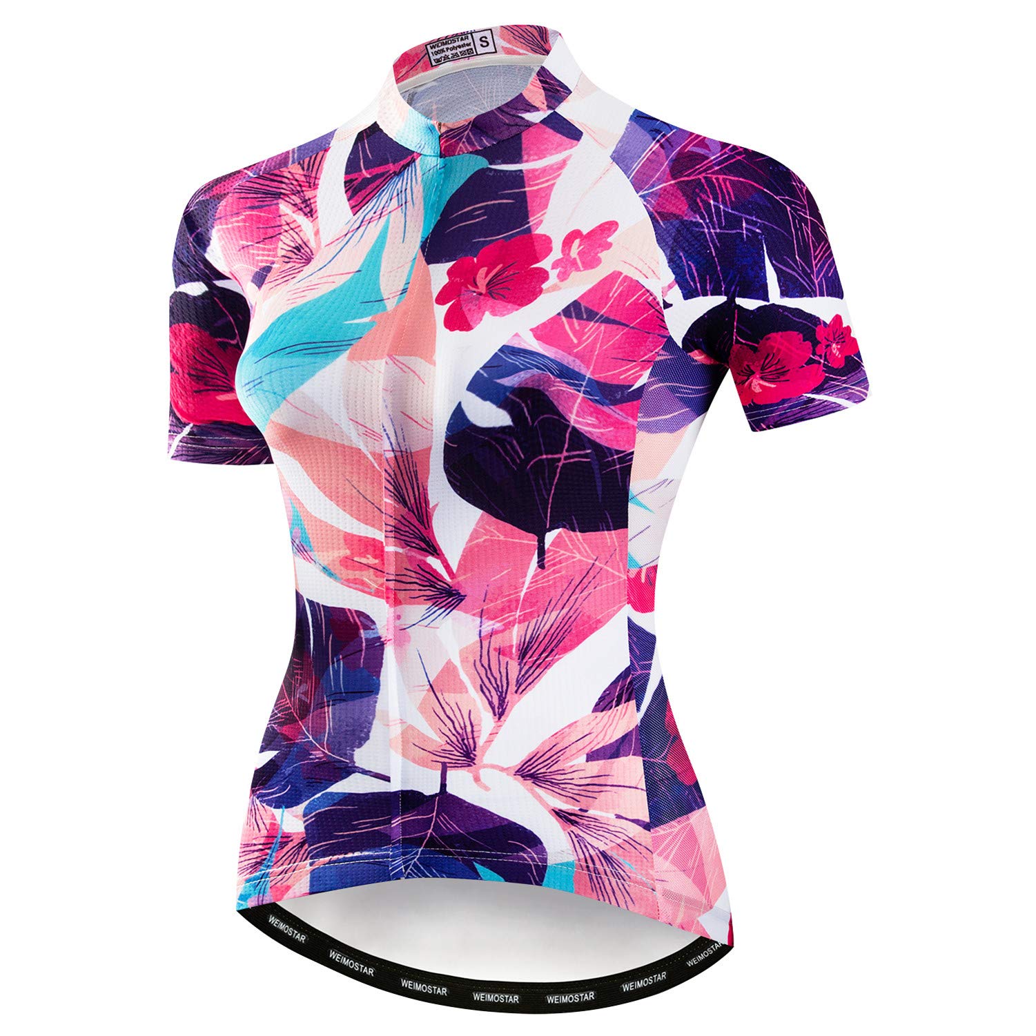 weimostar New Lady's Cycling Jerseys Bike Racing Biking Outdoor Sports Tops for Women Pink XL
