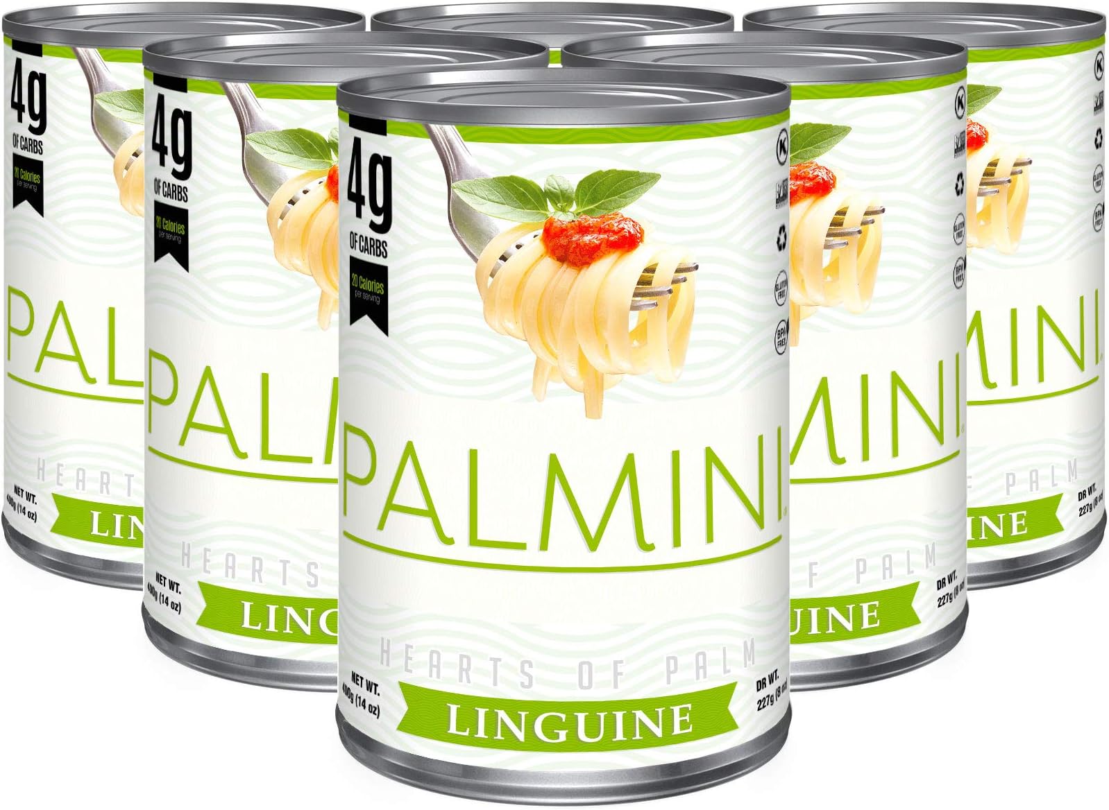 Palmini Linguine Pasta | Low-Carb, Low-Calorie Hearts of Palm Pasta | Keto, Gluten Free, Vegan, Non-GMO | As seen on Shark Tank | (14 Ounce - Pack of 6)