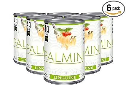 Palmini Linguine Pasta | Low-Carb, Low-Calorie Hearts of Palm Pasta | Keto, Gluten Free, Vegan, Non-GMO | As seen on Shark Tank | (14 Ounce - Pack of 6)