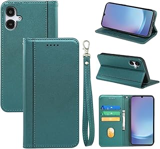 Galaxy A25 5G ケース 手帳型 ギャラクシーA25 5G ケース手帳型 SC-53F SCG33 手帳型ケース カバー puレザー 耐摩擦 耐衝撃 全面保護 マグネット式 スタンド機能 カード収納 手触りが良い【内側の黒いTPU】スマホケース スマホカバー(Galaxy A25 5G SCG33 SC-53F カバー 手帳型) (グリーン)