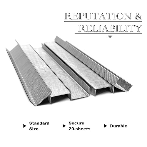 Miniatura 4 de Grapas, 266 grapas estándar para grapadoras, 14 de pulgada de longitud, 210 por tira, grapas de punto de cincel sin atascos, 10,000 grapas de uso