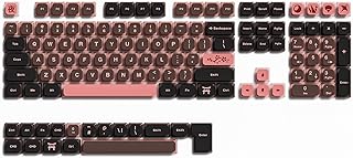 dagaladoo XVX 125 Keys Low Profile Sakura Pudding keycaps，Dye Sublimation PBT Transparent Keycap, Suitable for most60% 65% 70% 100% Cherry Gateron MX Switches Mechanical Keyboard（spacebar is 6.25U）
