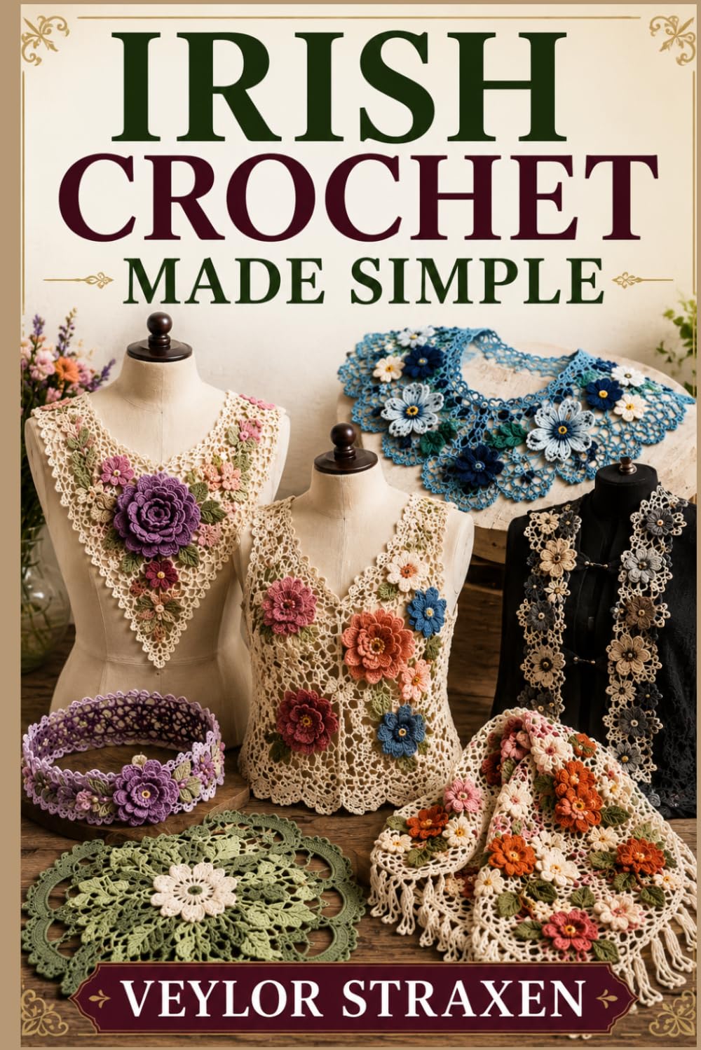 IRISH CROCHET MADE SIMPLE: A Beginner’s Step-by-Step Guide to Creating Stunning 3D Irish Lace Flowers, Motifs, and Wearable Designs