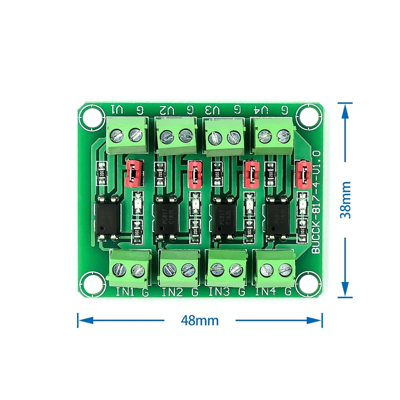 Módulo controlador de motor, Módulo Optoacoplador De 15 Piezas, Módulo Aislamiento Optoelectrónico 2/4 Vías, Placa Voltaje, Controladora Del Adaptador Control,para impresoras 3D y más(4channel)
