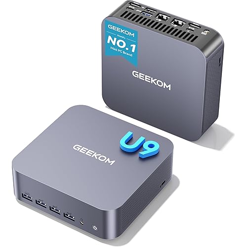 GEEKOM GT1 Mega AI Mini PC with 14th Gen Intel Ultra 9 185H, 32GB DDR5(Up to 128GB), 2TB NVMe SSD, Mini Desktop Computer Windows 11 Pro, Intel Arc GPU/Dual 2.5G LAN/WiFi 7/BT 5.4/USB4/3-Year Warranty