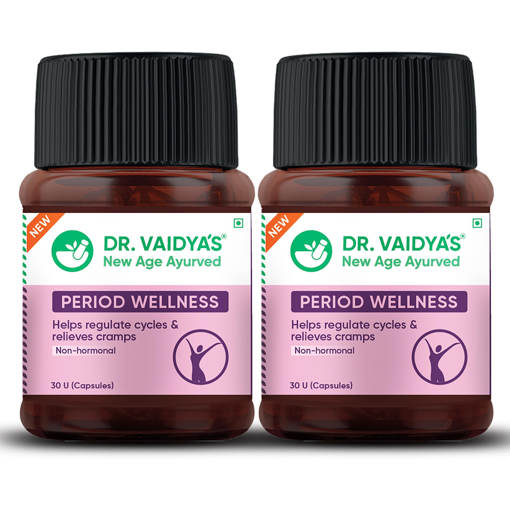 Dr. Vaidya's Period Wellness Capsules | Reduces Period Cramps & Pain | Supports Reproductive Health | Ashoka & Shatavari (30 Capsules Each) Pack of 2-image-47