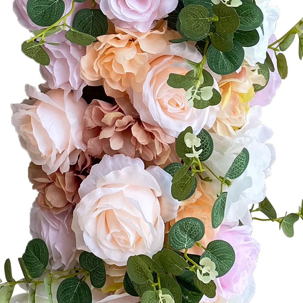 künstliche Rosen 1m Rosen-Türdekoration Wall Runner Rose Panel Kunstblumen für Hochzeitsdeko Tisch DIY Wedding Party