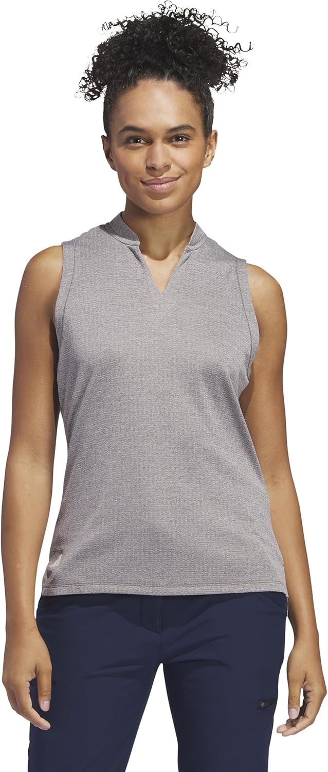 Adidas Womens Women's Ultimate365 Textured Sleeveless Polo Shirt