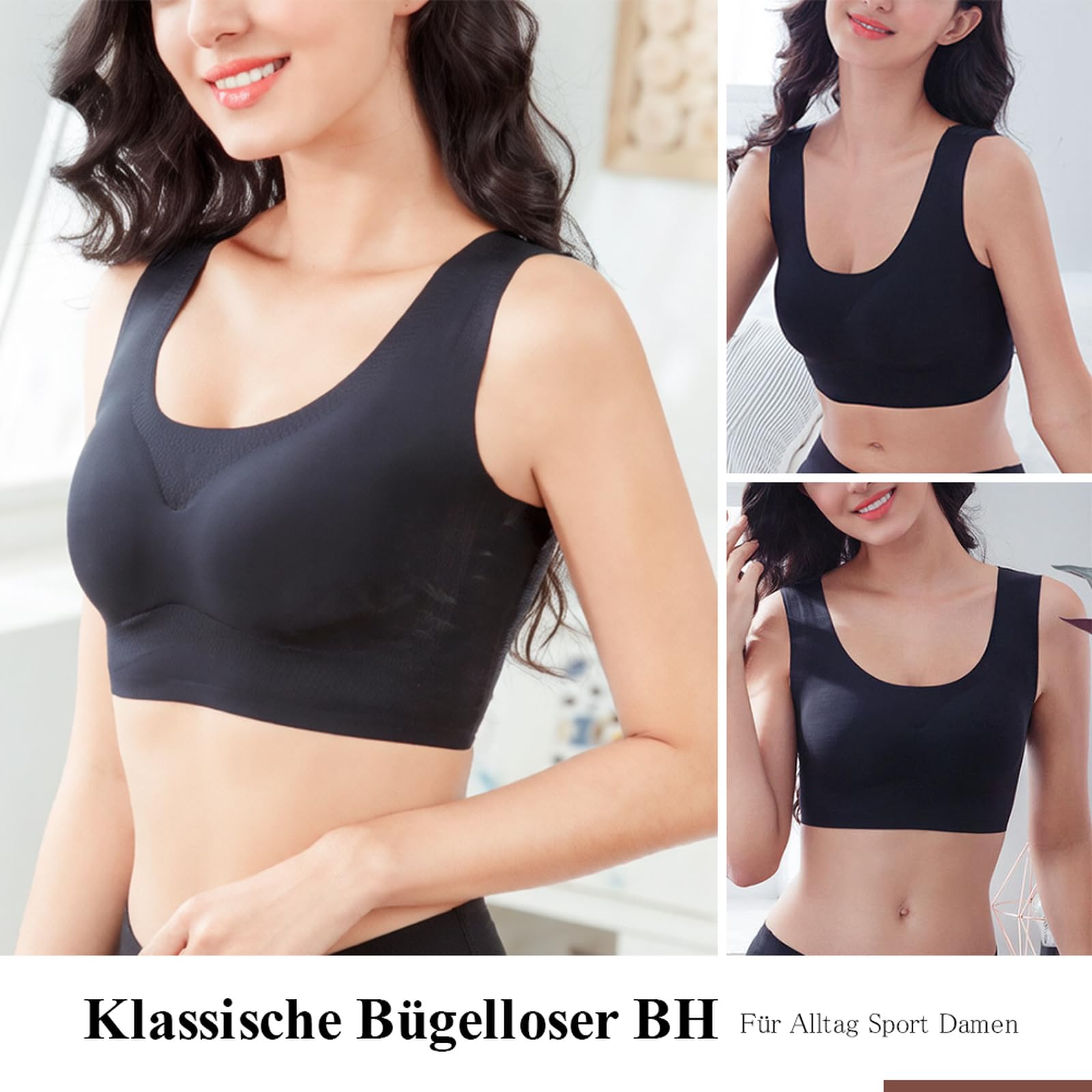 Sport BH Damen ohne bügel BH Push up Baumwoll Bustier Damen