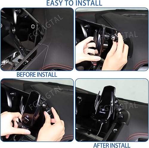 Miniatura 5 de Soporte de teléfono para automóvil para Chevrolet Corvette C8 2020-2024, soporte de teléfono celular para consola central, panel lateral de aire