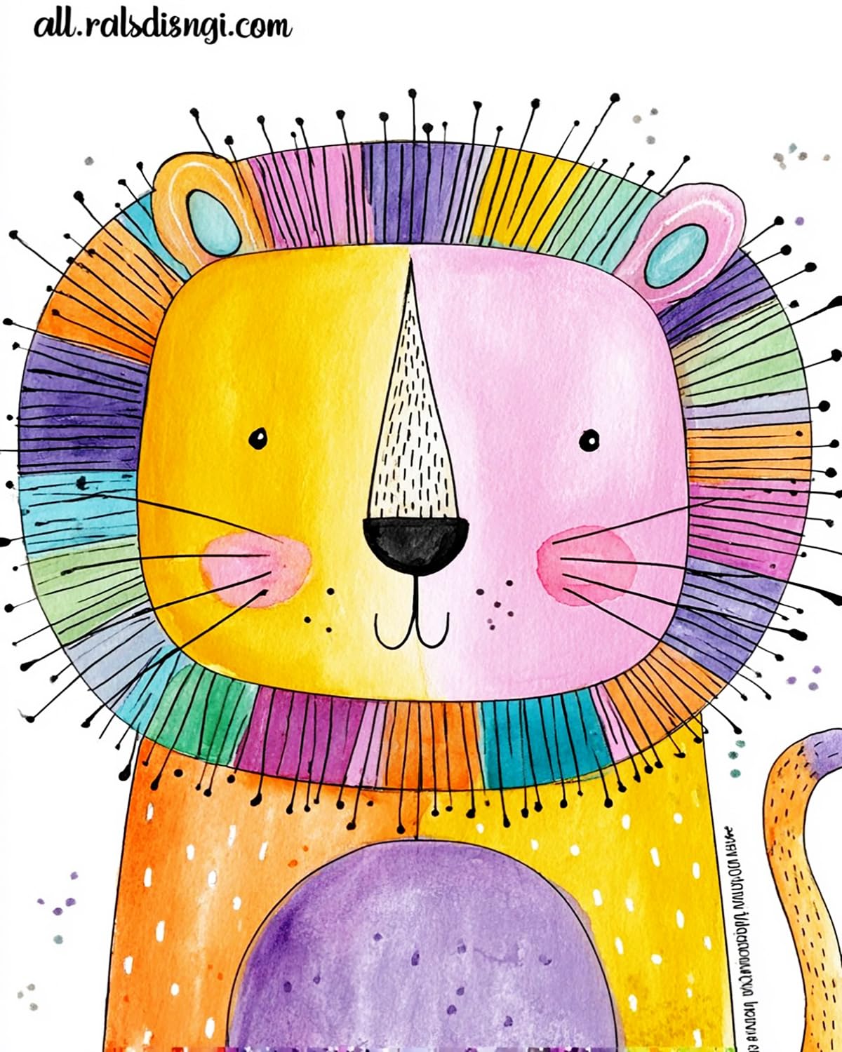 Liubaishi Multicolour Paint By Numbers For Adults, Rainbow Lion, 40X50 Cm Acrylic Canvas Painting Kit