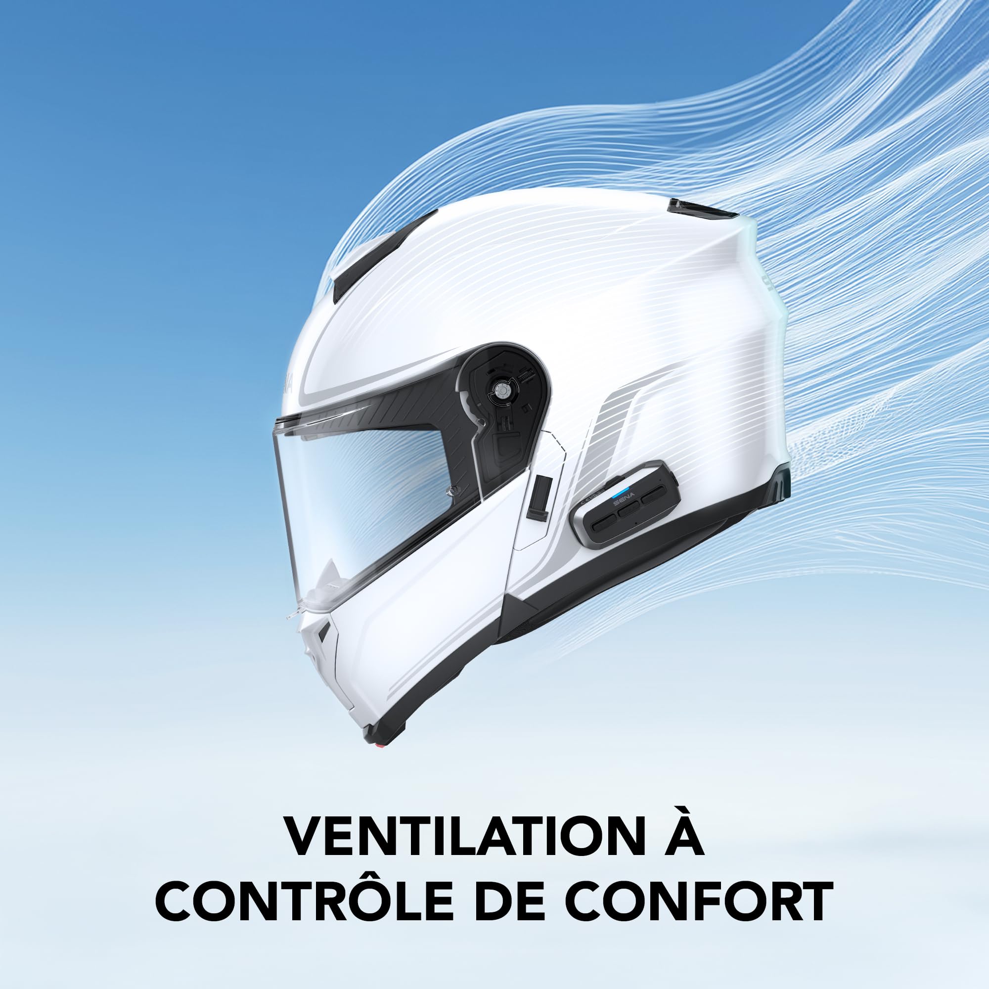 Sena Outrush 2 Casque de Moto modulaire Intelligent avec connectivité Bluetooth et intercom Mesh