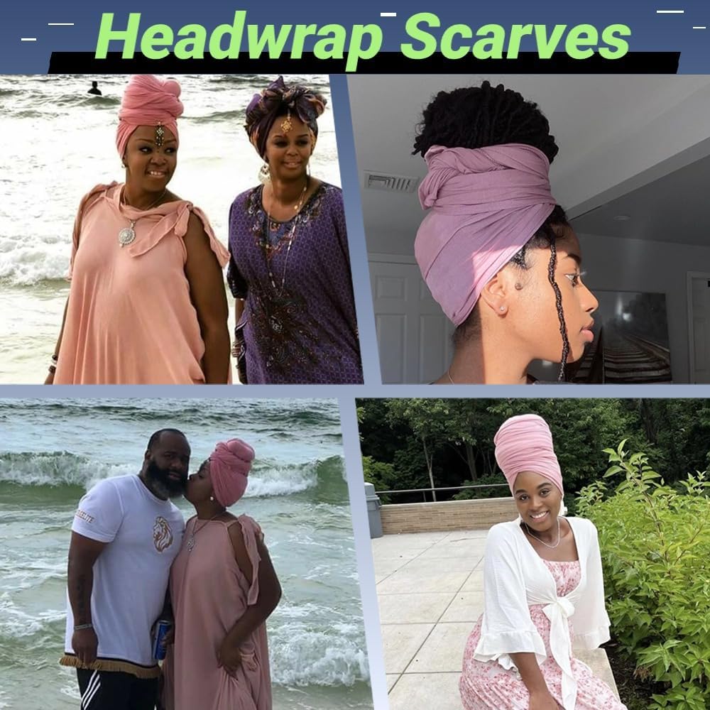 Head Wraps for Women Headwraps Long Hijabs Scarf Large Headscarf Tie Hair Wrap - Image 5