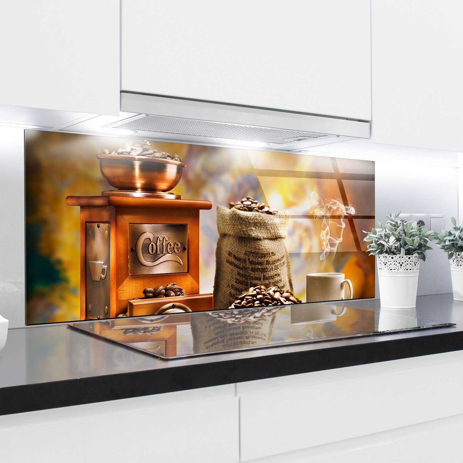 Paraschizzi In Vetro Temperato 125x50 Cm - Resistente Al Calore, Per Cucina, Facile Da Pulire - Foto 8