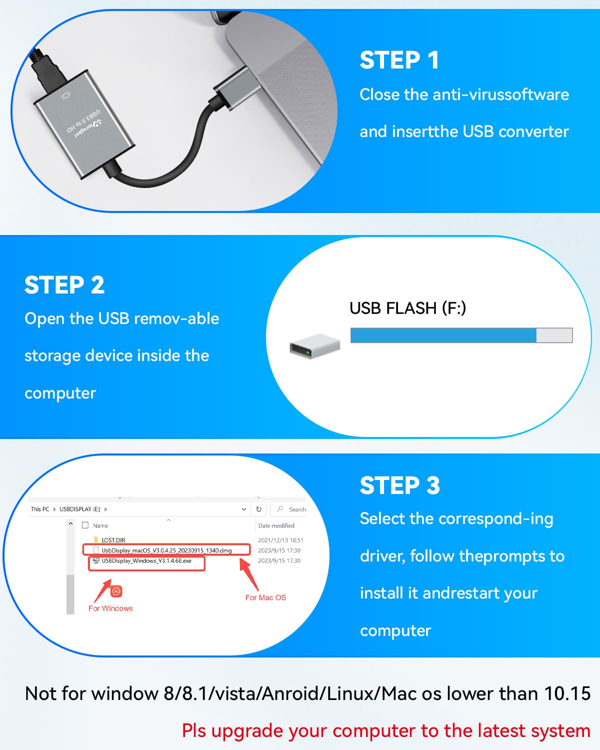 USB to HDMI Adapter 1080P@60Hz Extended Display, Sliver — Amazon image 7