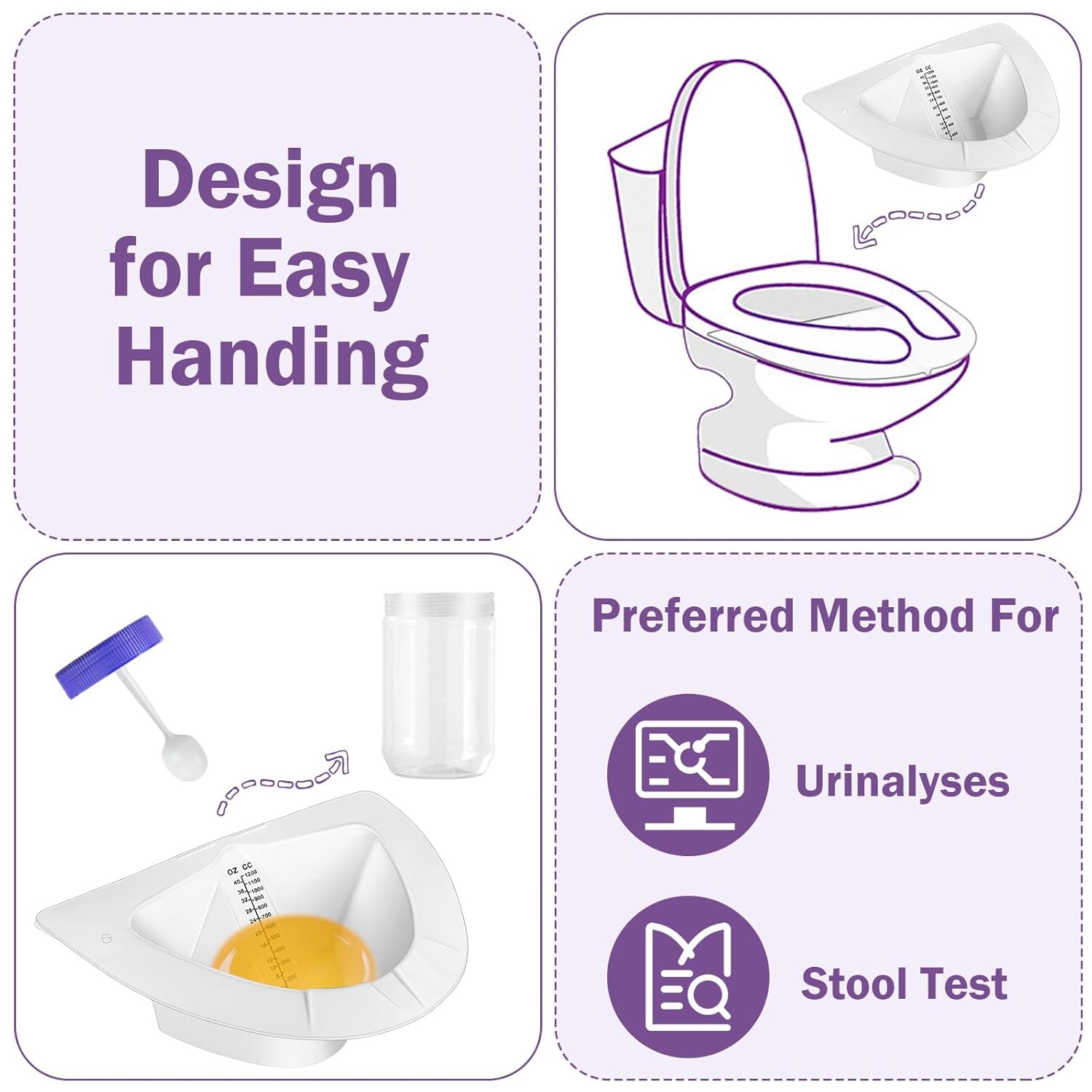 TrelaCo 50 Pcs Urine Hats for Toilets Urine Collection Hats Toilet Hats to Catch Urine Cups Pee Cup Urine Collector for Women and The Elderly, 40oz/ 1200cc