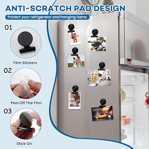 Vista 2 de DIYMAG Clips magnéticos, paquete de 20 clips de papel para nevera, resistentes para colgar fotos, regalos de cumpleaños y graduación, asequibles