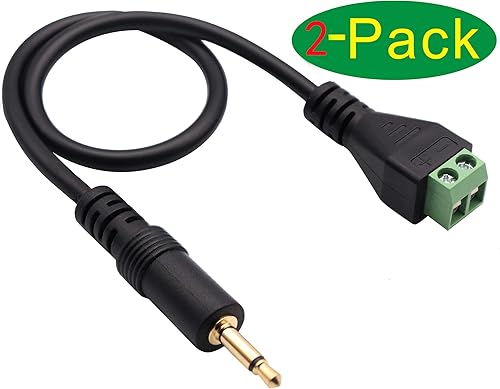 Miniatura 3 de zdyCGTime Cable conector de bloque de terminales de tornillo de 0.138 in (18 pulgadas) 0.138 in TS mono macho a 2 pinesforma hembra tornillo cable