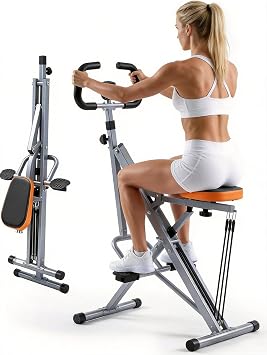 Simple Deluxe Squat Machine, 2 in 1 Squat Rowing Machine, Adjustable Resistance & 330LB Weight Capacity, Foldable Home Exercise Equipment, Glute& Leg Trainer Machine
