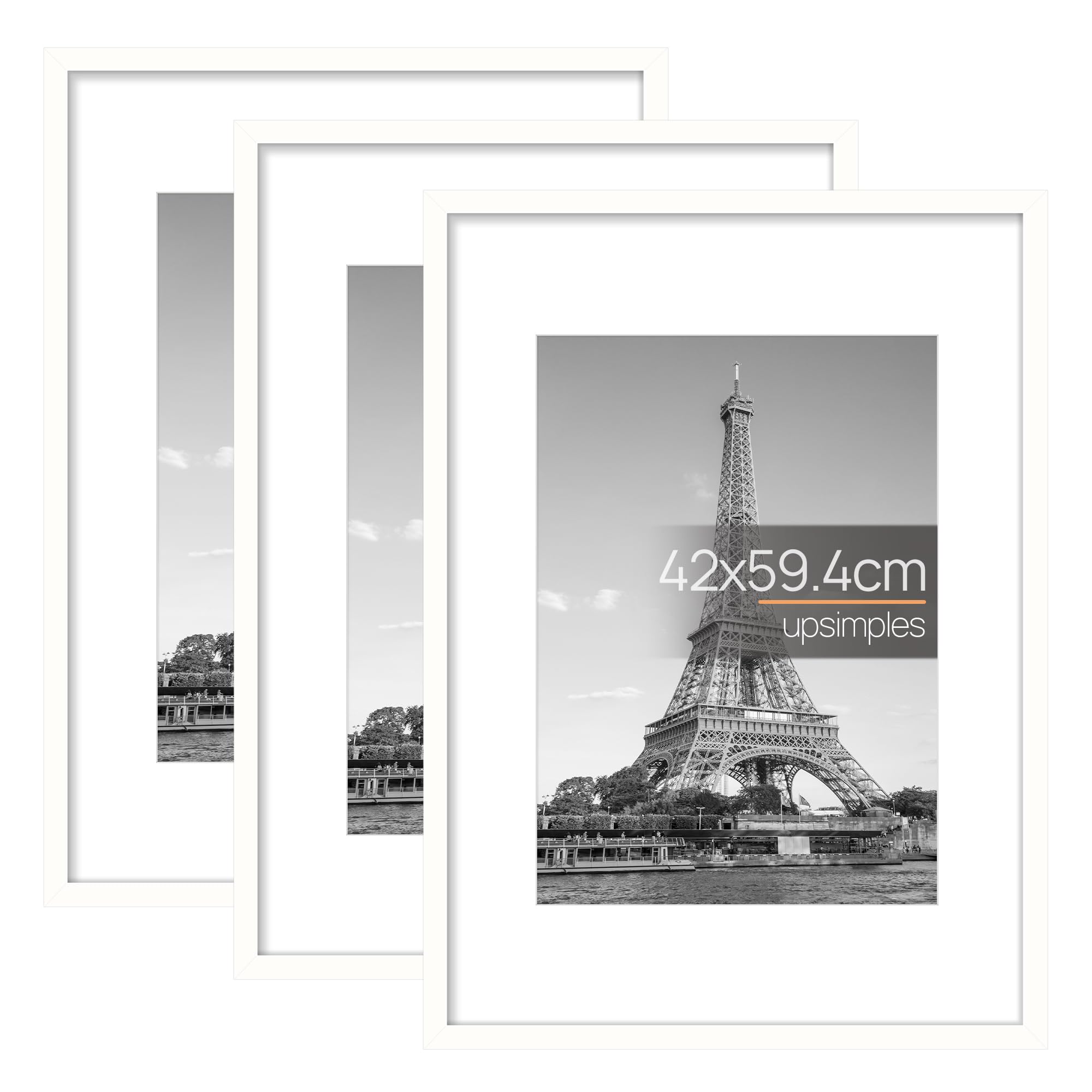 upsimplesA2 Picture Frame, 3 Pack White Photo Frame, A2 Frames 42 x 59,4cm