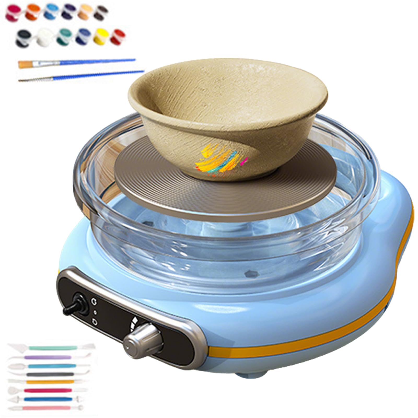 Roue de poterie avec régulation de vitesse en continu et plateau rotatif 4,7 pouces